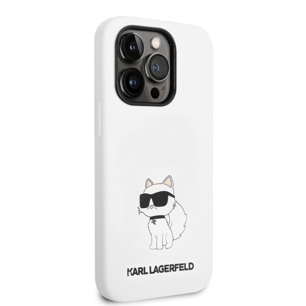 Etui KARL LAGERFELD Apple iPhone 14 Pro Silicone Choupette Biały Hardcase