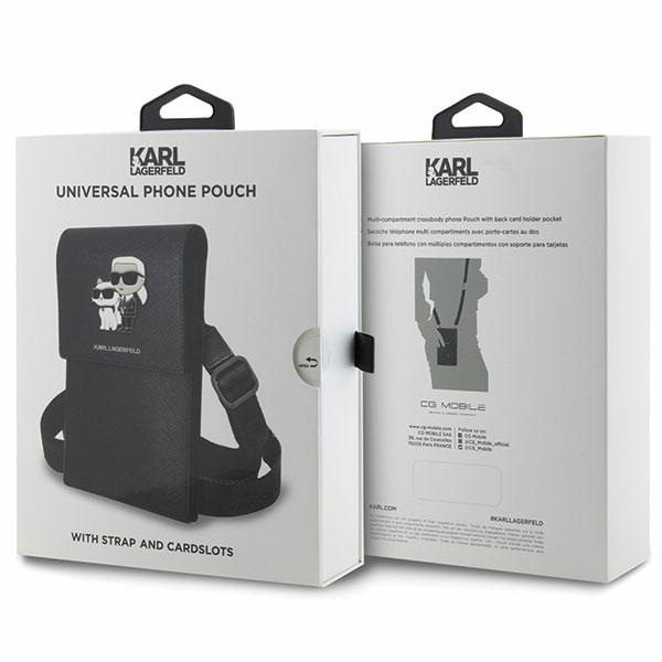 Karl Lagerfeld Torebka KLWBSAKCPMK czarny/black Saffiano Karl & Choupette