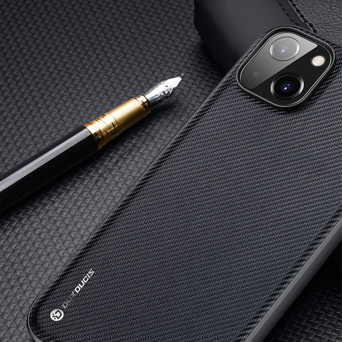 Dux Ducis Fino etui pokrowiec pokryty nylonowym materiałem iPhone 14 Max czarny