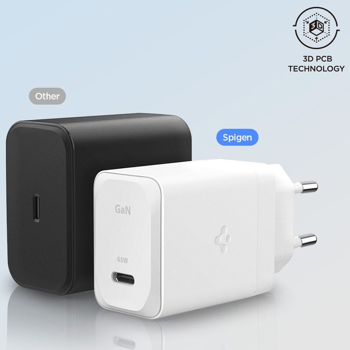 ŁADOWARKA SPIGEN ARCSTATION PRO GAN-651 1-PORT NETWORK CHARGER 65W + TYPE-C CABLE WHITE