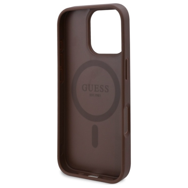 Guess GUHMP16XP4ROPEMCW iPhone 16 Pro     Max 6.9" brązowy/brown hardcase 4G Flowers Print MagSafe