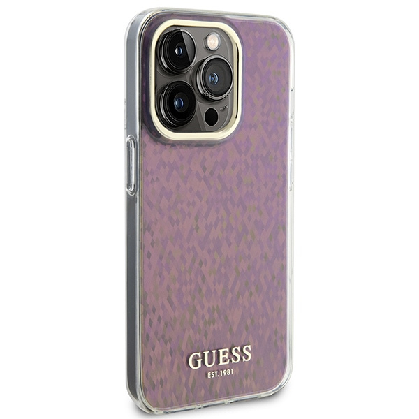 Etui Guess GUHCP15LHDECMP iPhone 15 Pro 6.1" różowy/pink hardcase IML Faceted Mirror Disco Iridescent Case