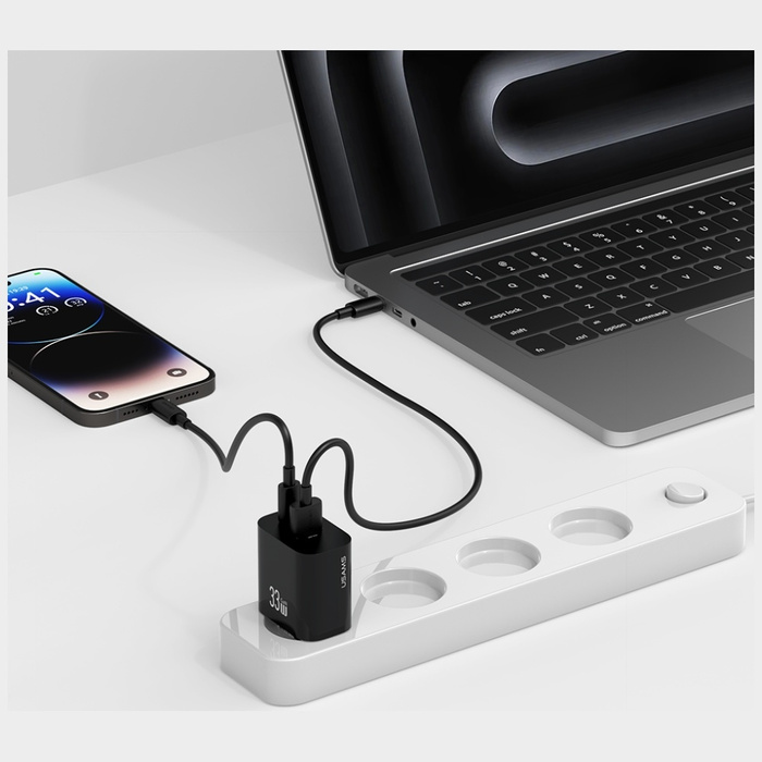 Ładowarka sieciowa USAMS CC317 T65 33W   1xUSB-C 1xUSB-A Fast Charging czarny