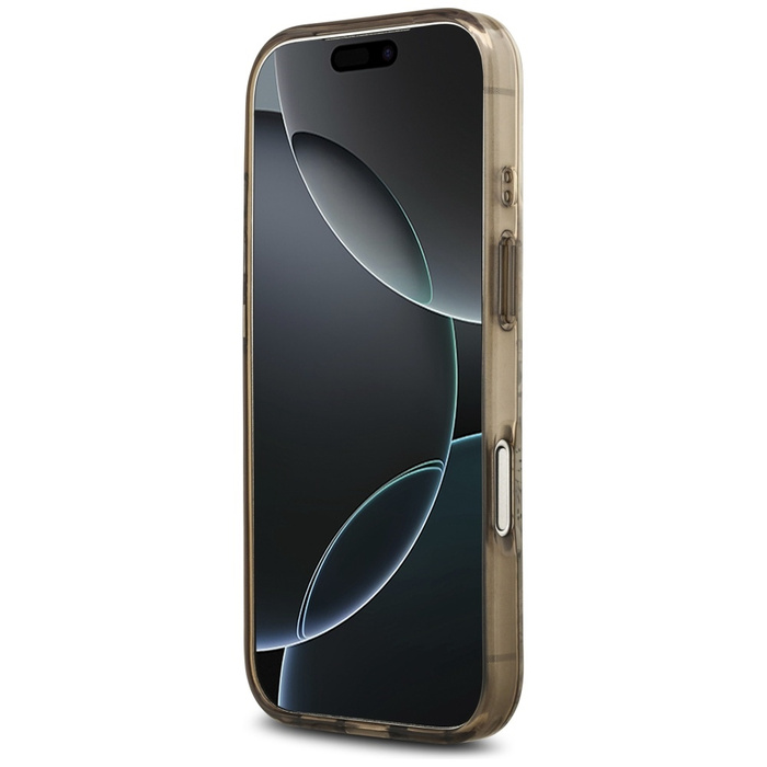 Etui Guess IML Flower & Tonal Circle     MagSafe do iPhone 17 Pro brązowy