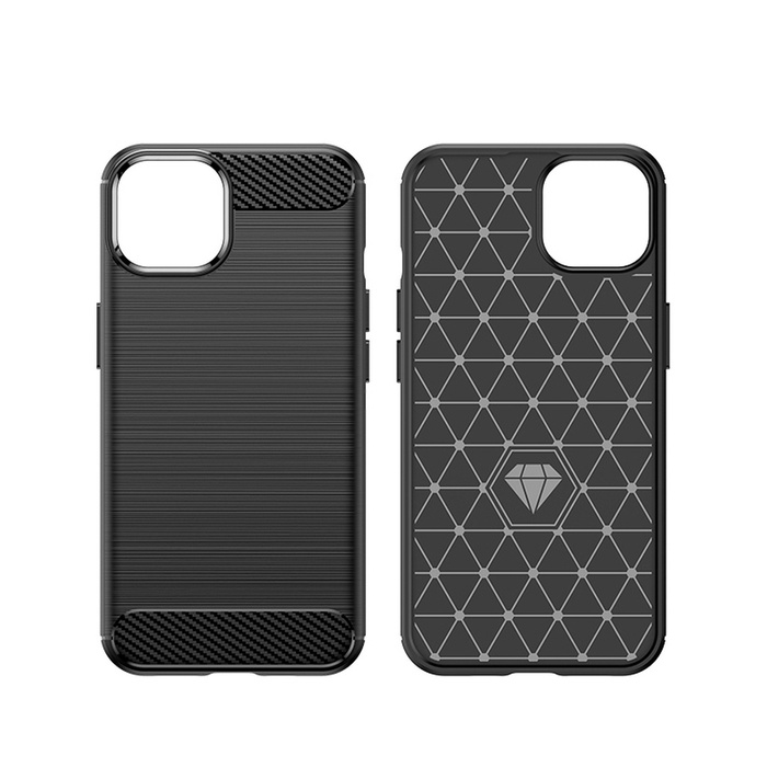 Carbon Case etui iPhone 14 Plus elastyczny żelowy pokrowiec na tył plecki niebieski