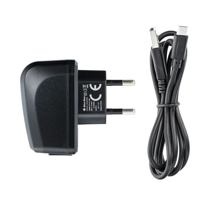 Ładowarka sieciowa do telefonu Blue Star Lite USB A 1A 5W + kabel USB A do Micro USB TFK-TC-1095B czarna 