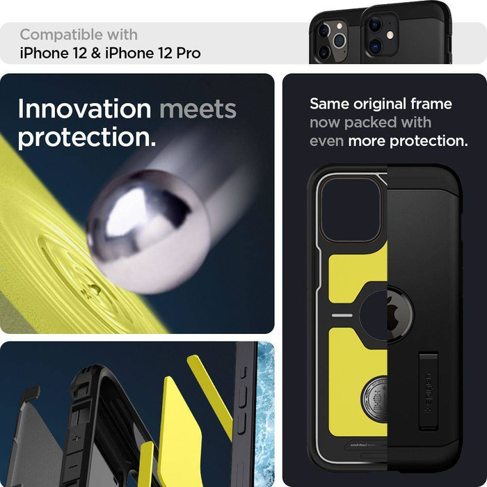 Etui SPIGEN Tough Armor iPhone 12 12 Pro Black Czarne Case