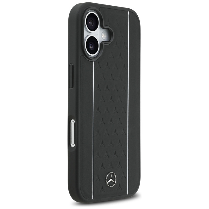 Etui Mercedes Leather Star Pattern       Stripes MagSafe do iPhone 17 czarny