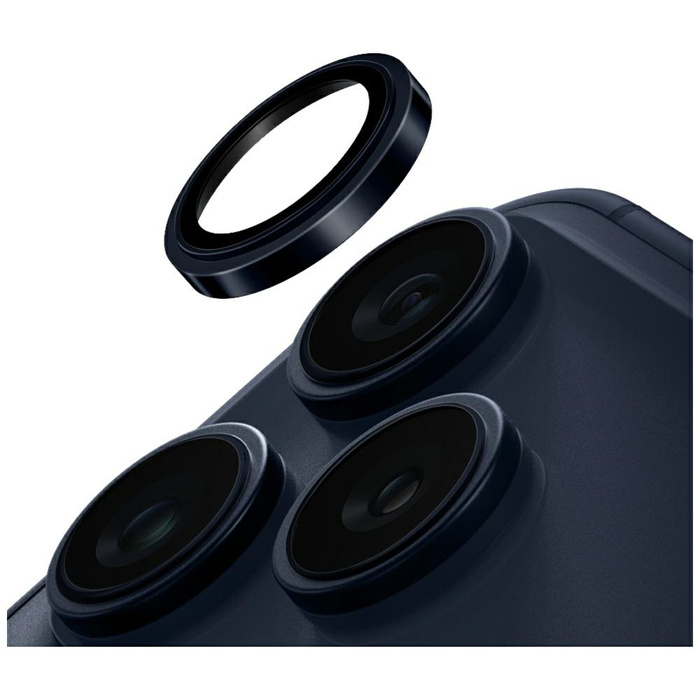 Szkło na obiektyw aparatu UNIQ Optix     Prime Camera Lens Protector do iPhone 17 Pro / iPhone 17 Pro Max z aplikatorem granatowy