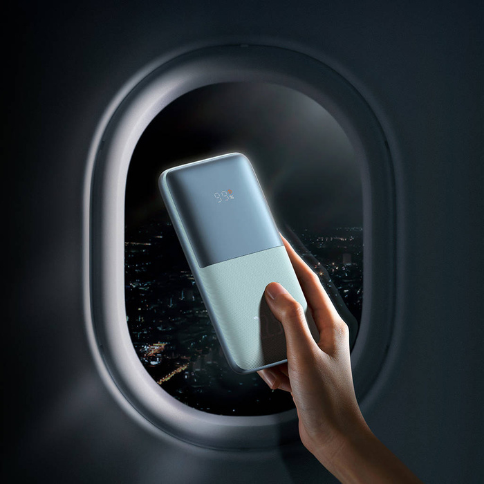 Baseus Bipow Pro powerbank 10000mAh 22.5W + kabel USB 3A 0.3m niebieski (PPBD040003)