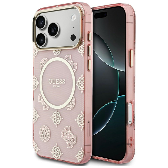 Etui Guess IML Peony Dot MagSafe do      iPhone 17 Pro Max różowy