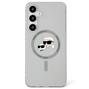 Etui Karl Lagerfeld Button Karl &         Choupette Heads Printed Logo MagSafe do Samsung Galaxy S25 czarny
