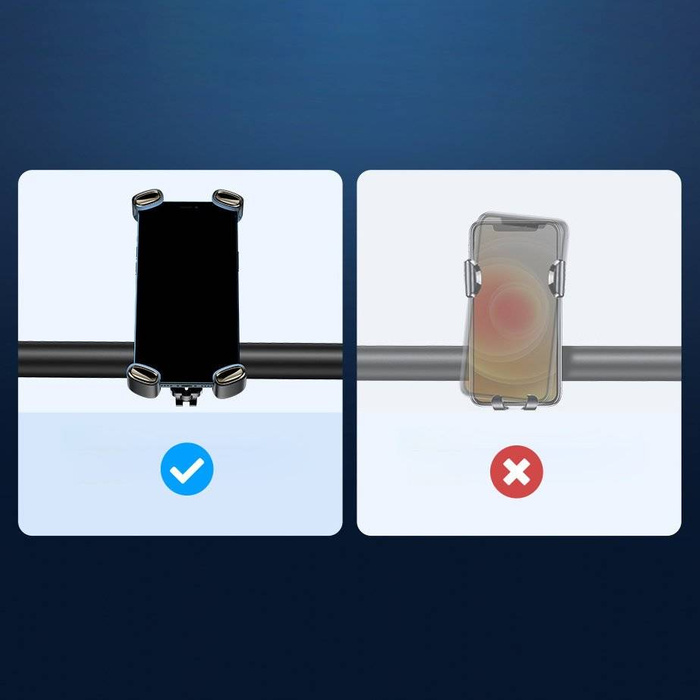 Baseus uniwersalny rowerowy uchwyt na telefon na rower motocykl kierownicę czarny (SUQX-01)