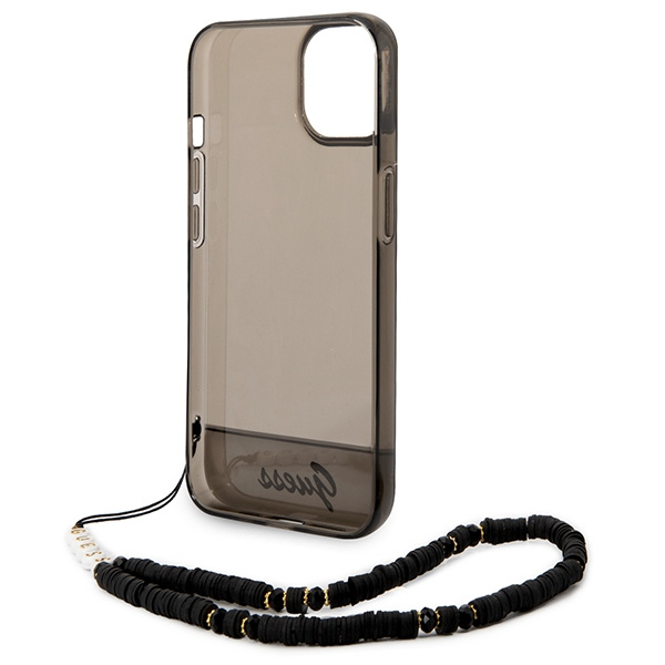 Etui GUESS Apple iPhone 14 Plus Translucent Pearl Strap Czarny Hardcase