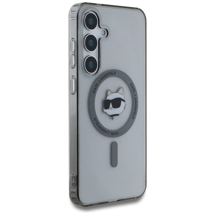 Etui Karl Lagerfeld Button Choupette      Head Printed Logo MagSafe do Samsung Galaxy S25 czarny