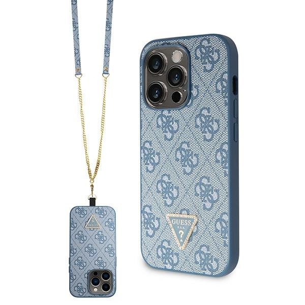 Etui Guess GUHCP15LP4TDSCPB iPhone 15 Pro 6.1" niebieski/blue hardcase Crossbody 4G Metal Logo Case