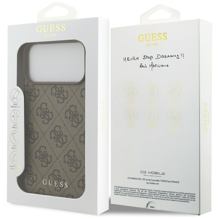 Etui Guess 4G Classic do iPhone 17 Pro   Max brązowy