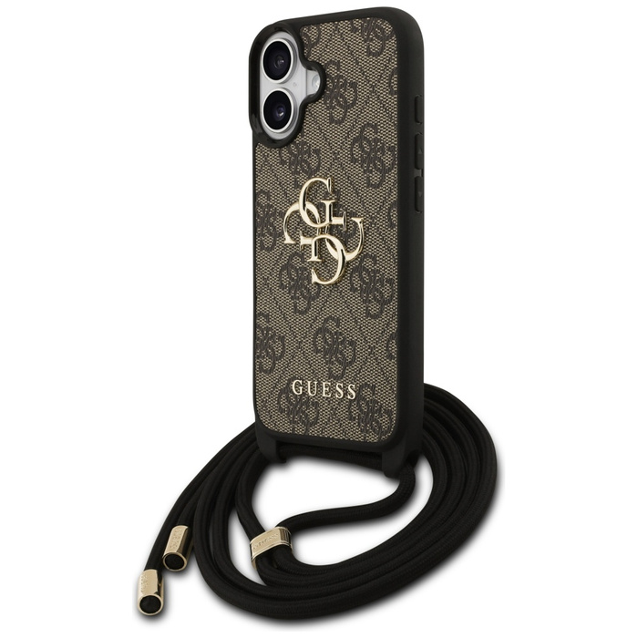 Etui Guess 4G Big Logo Cord Stap         Crossbody do iPhone 17 brązowy