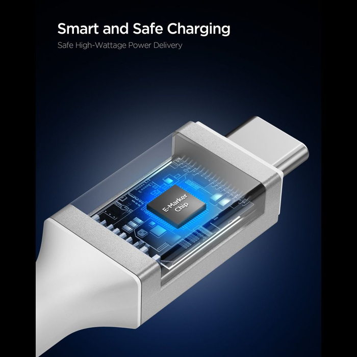 KABEL USB-C SPIGEN EB10020CC ESSENTIAL 100W 200CM BIAŁY