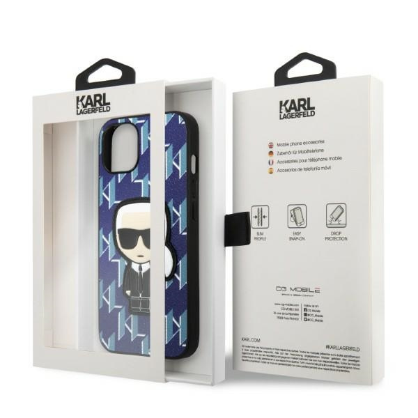 Etui Karl Lagerfeld Klhcp13spmnikbl iPhone 13 Mini 5,4" Hardcase Niebieski/blue Monogram Ikonik Patch Case