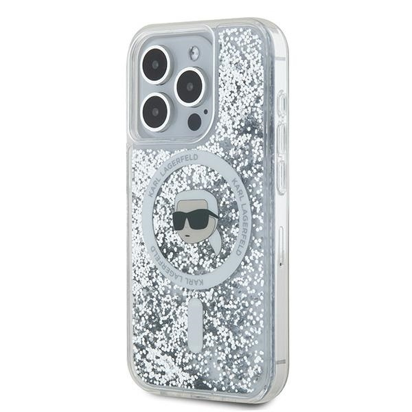 Etui Karl Lagerfeld KLHMP15LLGKISGH iPhone 15 Pro 6.1" hardcase transparent Liquid Glitter Karl Head Magsafe