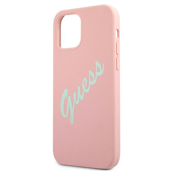 Etui GUESS Apple iPhone 12 12 Pro Silicone Vintage Różowy Zielony Hardcase