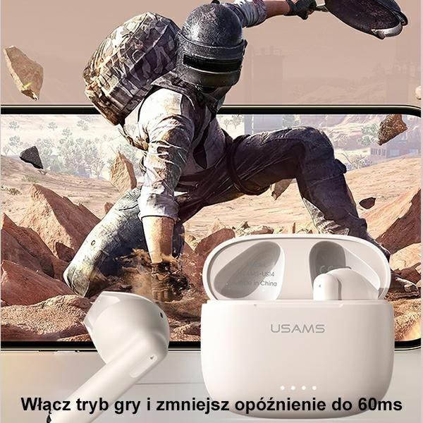 USAMS Słuchawki Bluetooth 5.3 TWS US Series Dual mic bezprzewodowe niebieskie/blue BHUUS03