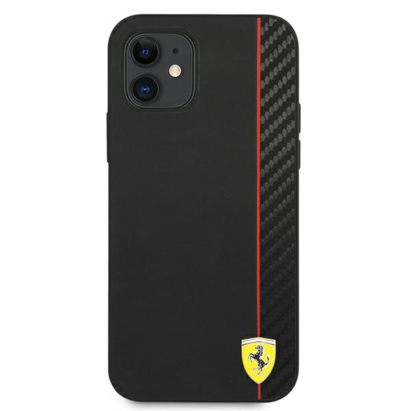 Etui FERRARI Apple iPhone 12 Mini On Track Carbon Stripe Czarny Hardcase
