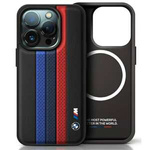 Etui BMW iPhone 16 Pro 6.3" czarny/black hardcase M Perf. Tricolor Printed Stripes MagSafe