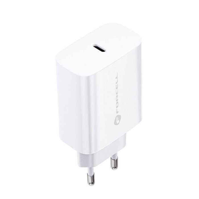 Ładowarka sieciowa do telefonu Forcell F-Energy USB C QC4.0 PD 3A 25W TFK-TC-25WPD biała