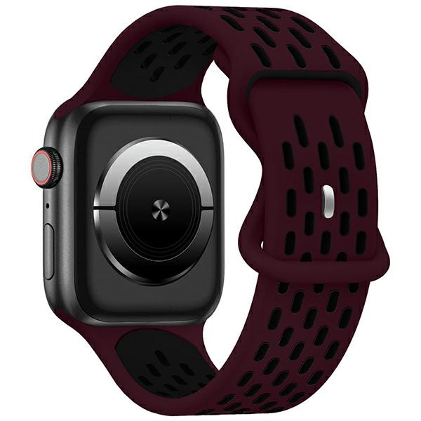 Beline pasek Apple Watch New SportSilicone 42/44/45/49mm bordowo-czarny  wine red/black box
