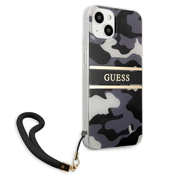 Etui GUESS Apple iPhone 13 Mini Camo Strap Collection Czarny Hardcase