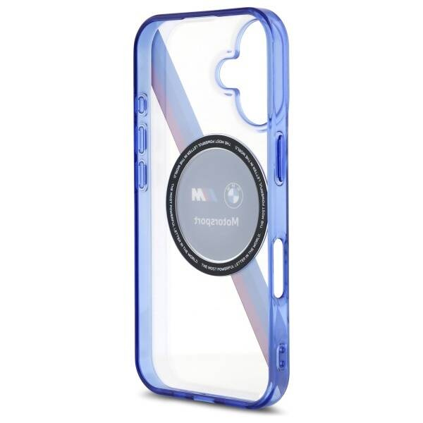 Etui BMW iPhone 16 6.1" przezroczysty/transparent hardcase Motosport IML Circle MagSafe