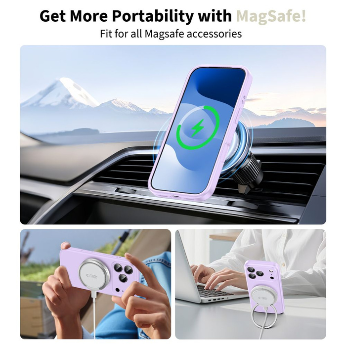 ETUI TECH-PROTECT IPHONE 17 PRO SILICONE MAGSAFE MAUVE