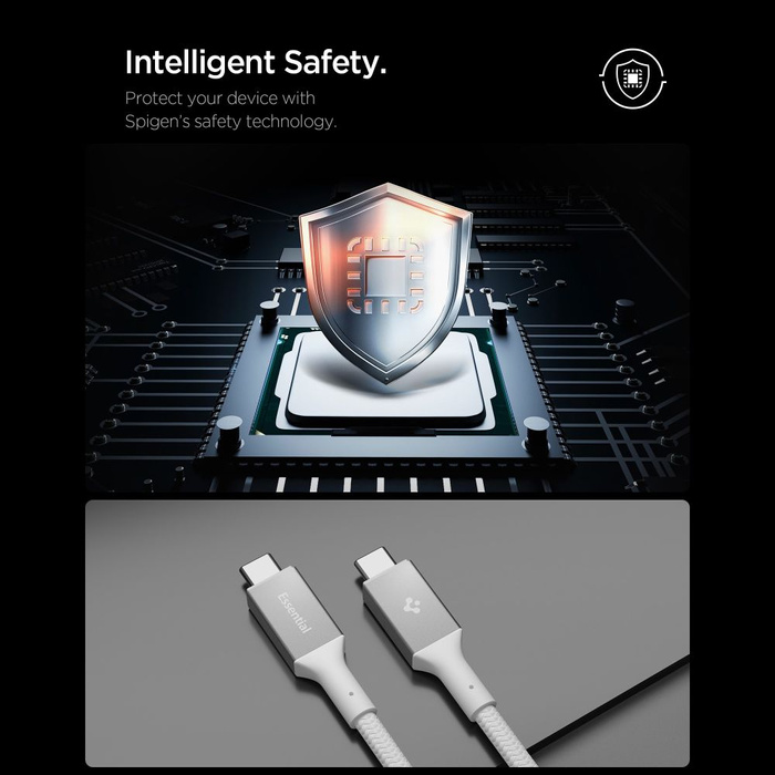 KABEL USB-C SPIGEN EB10010CC ESSENTIAL 100W 100CM BIAŁY