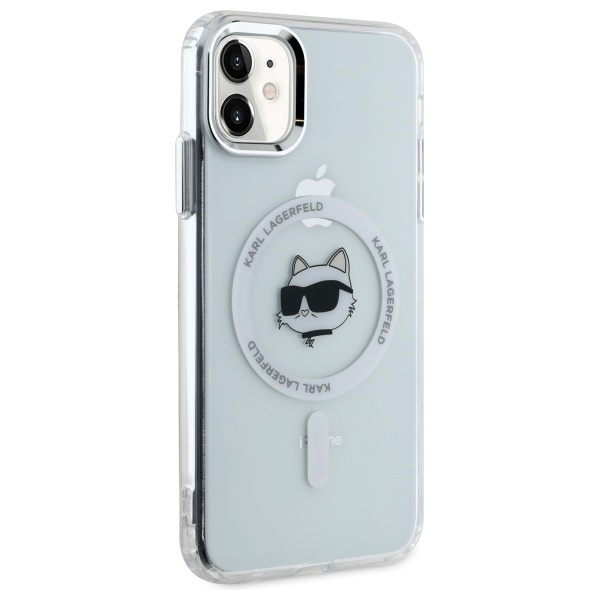 Karl Lagerfeld KLHMN61HLSCHH iPhone 11    / Xr 6.1" biały/white hardcase IML Metal Choupette Head MagSafe