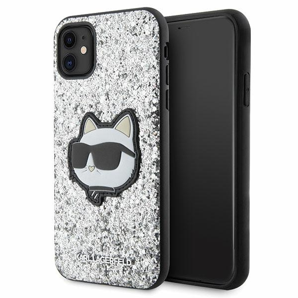 Etui Karl Lagerfeld KLHCN61G2CPS iPhone 11 6.1" srebrny/silver hardcase Glitter Choupette Patch Case