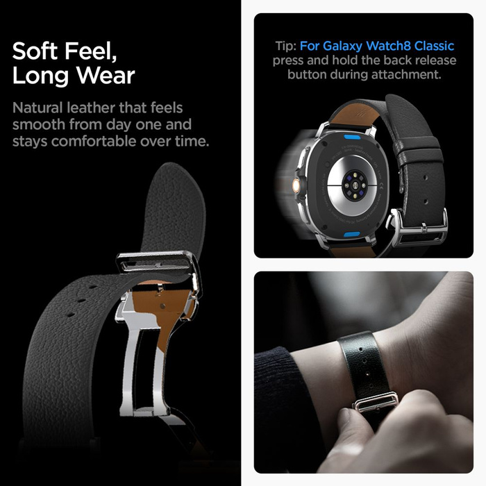 PASEK SPIGEN SAMSUNG GALAXY WATCH 8 / CLASSIC (40 / 44 / 46 MM) ENZO BLACK