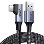 Kabel USB do USB-C, kątowy UGREEN US385, 3A, 1m (czarny)