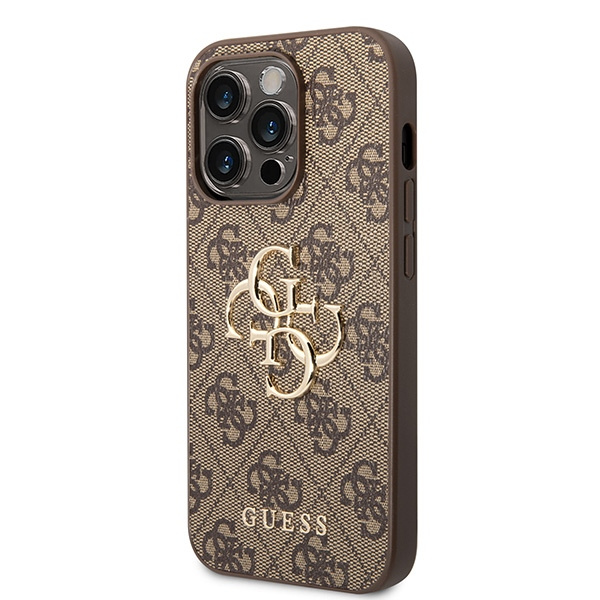 Etui Guess GUHCP15L4GMGBR iPhone 15 Pro 6.1" brązowy/brown hardcase 4G Big Metal Logo Case