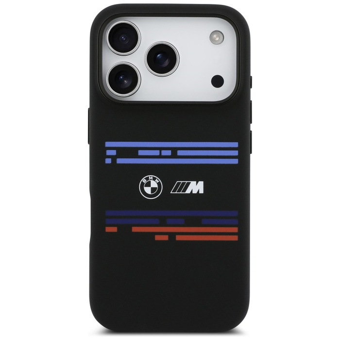 Etui BMW M Silicon Horizontal Line       MagSafe do iPhone 17 Pro czarny