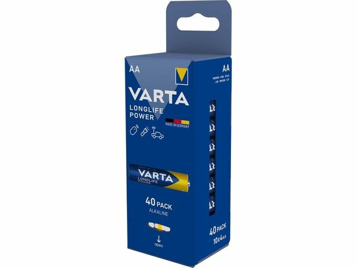 Alkaline Batteries Varta Longlife Power, AA / LR6, 1.5V, 40-Pack