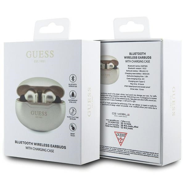 Guess słuchawki Bluetooth GUTWST50ED TWS + stacja dokująca złoty/gold Classic EST