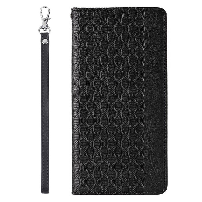 Magnet Strap Case etui Samsung Galaxy S23 Ultra pokrowiec z klapką portfel mini smycz podstawka czarne