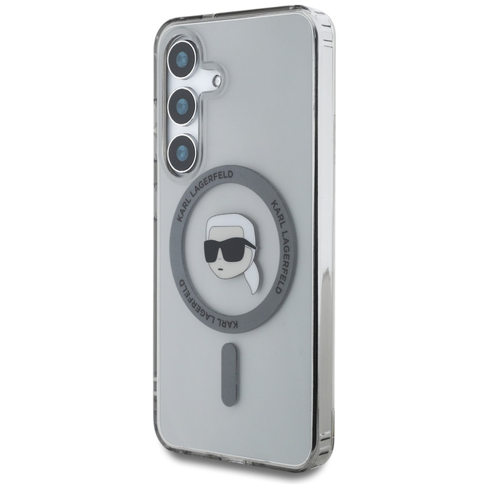 Etui Karl Lagerfeld Button Karl Head      Printed Logo MagSafe do Samsung Galaxy S25 czarny
