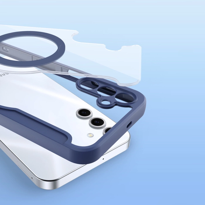 Etui Dux Ducis Skin X Pro na Samsung Galaxy S25 z MagSafe i portfelem - niebieskie