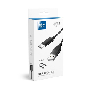 Kabel USB A do USB C Blue Star Lite 3A 1,2 m czarny