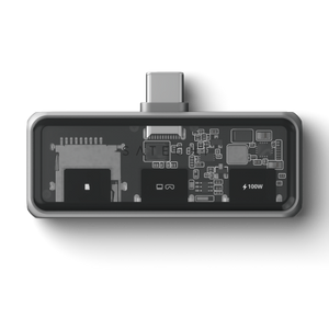 Satechi Mobile XR Hub with microSD Reader - mobilny adapter USB-C (1x USB-C 100W PD; 2.0 data i audio, 1x USB-C DP 1.4 4K@60Hz; 3.0 10 Gbps, 1x czytnik kart micro SD UHS-I 33MB/s) (space gray)