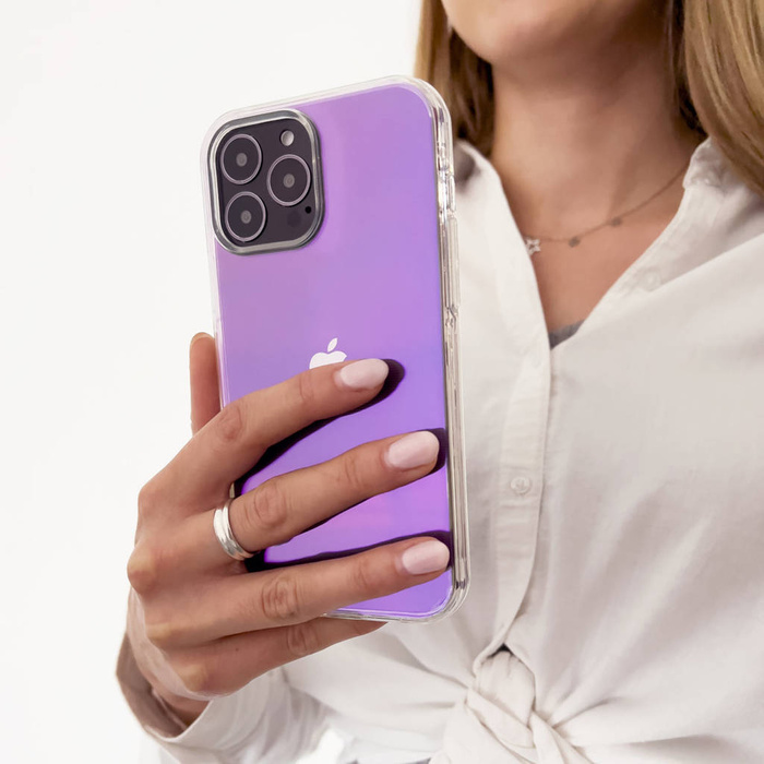 Etui Aurora Case do iPhone 13 żelowy opalizujący pokrowiec fioletowy