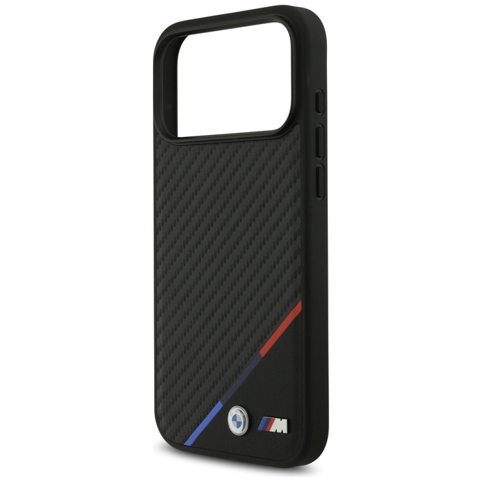 Etui BMW M Carbon Tricolor Line MagSafe  do iPhone 17 Pro Max czarny